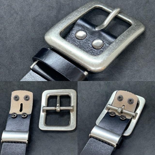 オーダー品　No.61 40㎜ギャリソンベルト　ミッスーリブラック　真鍮ニッケル 8736d710ed4f198e5626277aef4d92