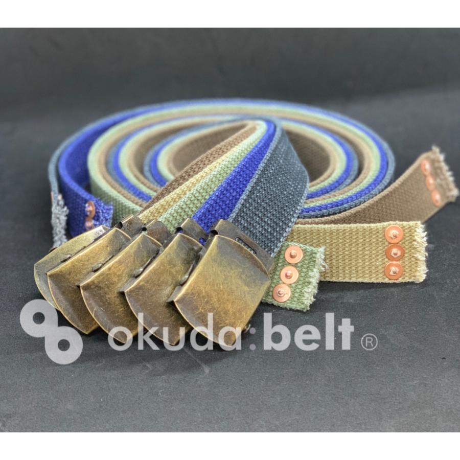 フルサイズ展開 ガチャベルト Giベルト 32ミリ メンズ ベルト 布ベルト コットン ストーンウォッシュ ヴィンテージリベット 自社生産 日本製 おしゃれ 21春夏新作