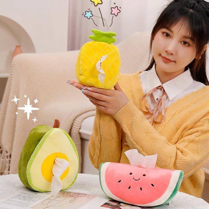 ティッシュケース かわいい ぬいぐるみ パイナップル スイカ アボカド