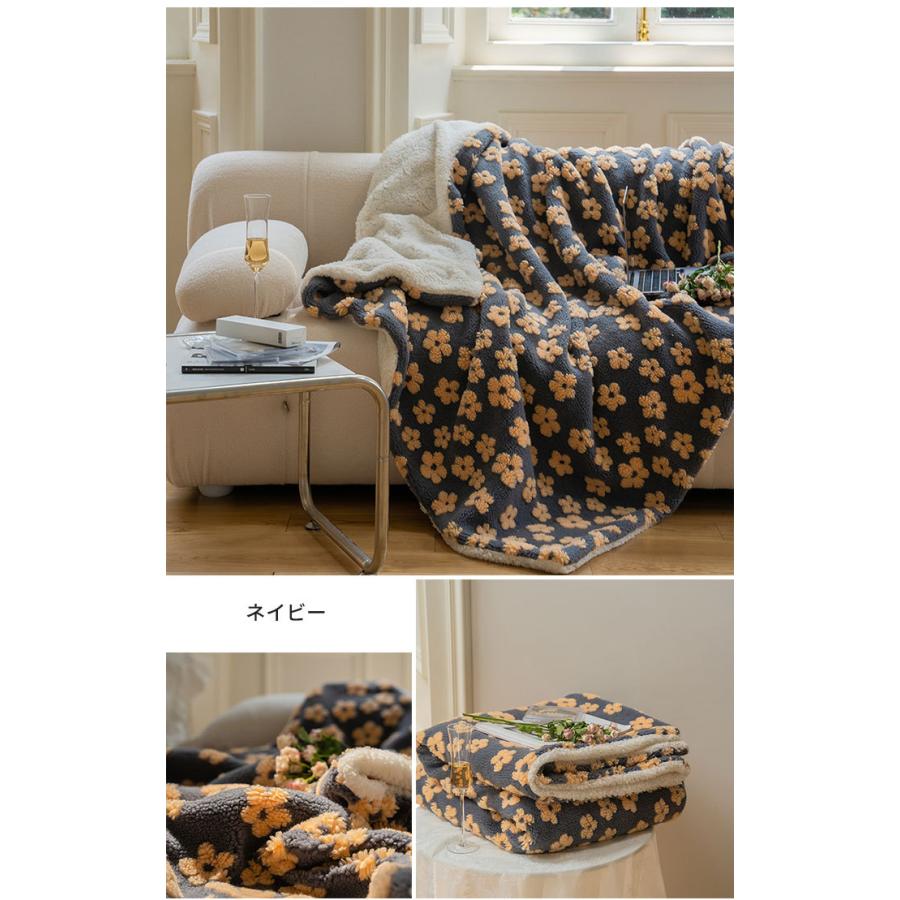 Rady 花柄フリース毛布 毛布 ブランケット 暖かい ひざ掛け かわいい 花柄 シープボア