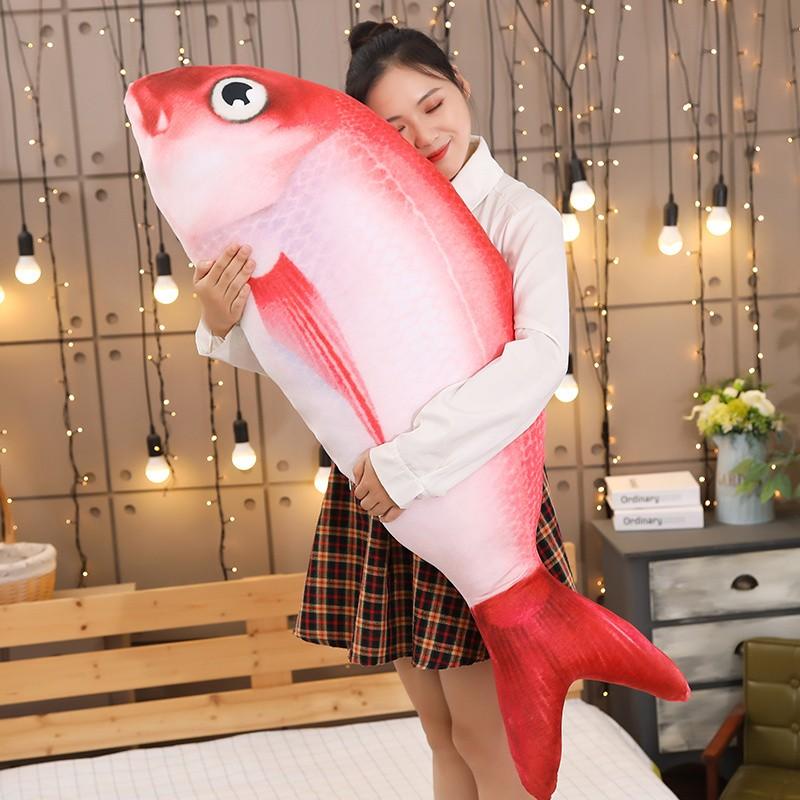 海物語　全身抱きつきクッション　ワリン（赤） ぬいぐるみ さかな 抱き枕 クッション かわいい インテリア クリスマス