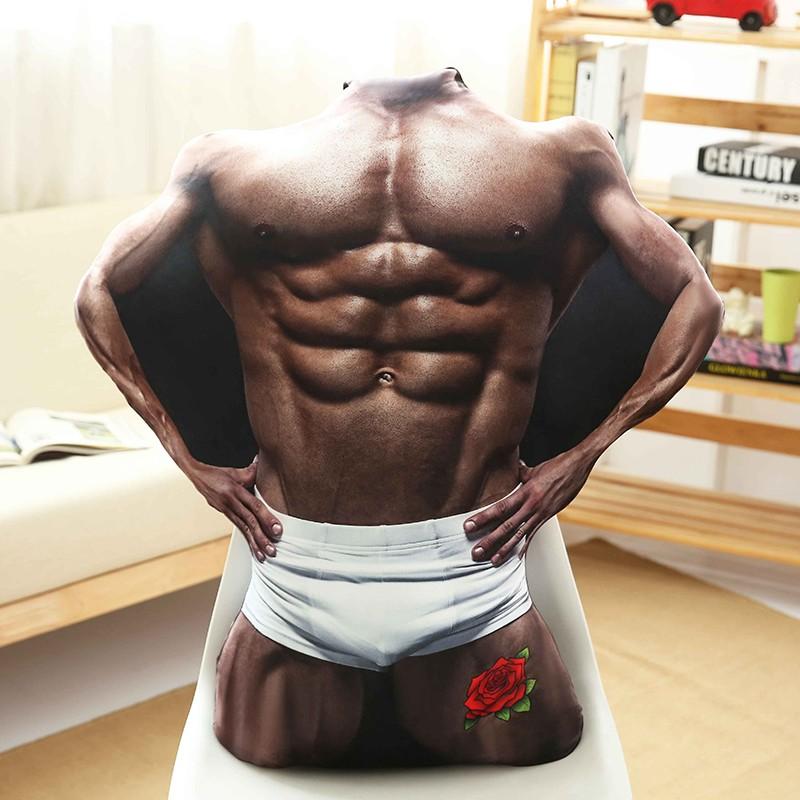 抱き枕 リアル おもしろ 女性の人体 クッション 「ムキムキマン