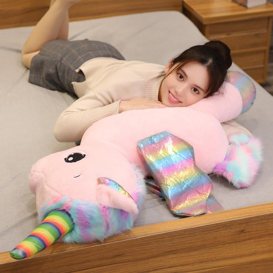 ぬいぐるみ ユニコーン 抱き枕 クッション かわいい もちもち 誕生日プレゼント100cmの画像