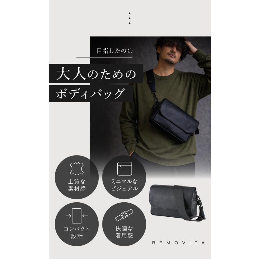 BEMOVITA ミニマルボディバッグ ボディバッグ メンズ 撥水 軽量 斜 