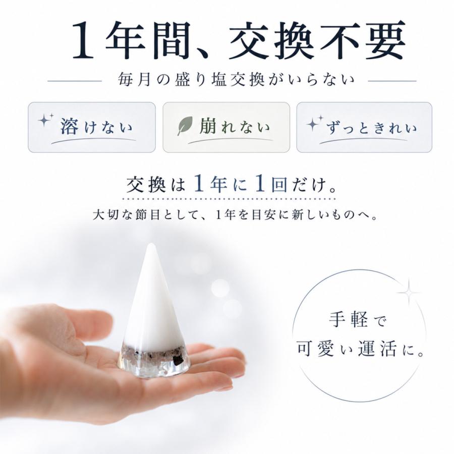 交換不要 盛り塩 モリオン ブラックルチル 2個セット 円すい 玄関 黒