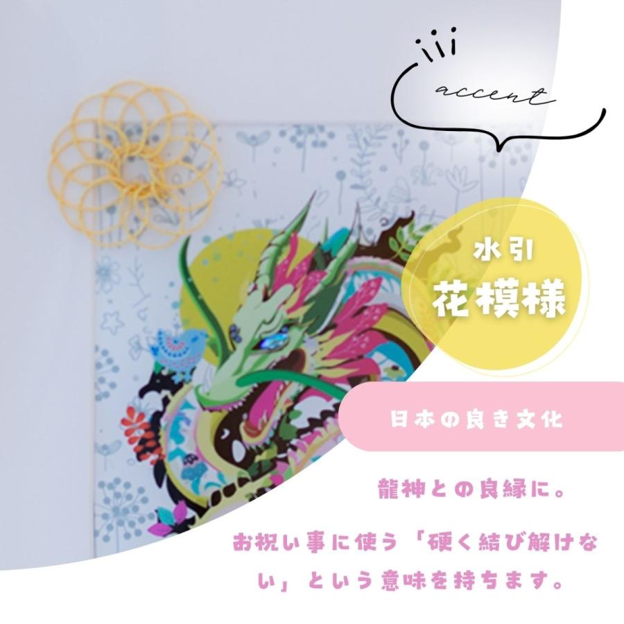 龍神 花 青い鳥 ／絵画【 運気が上がる絵 北欧 】 龍 ドラゴン 竜