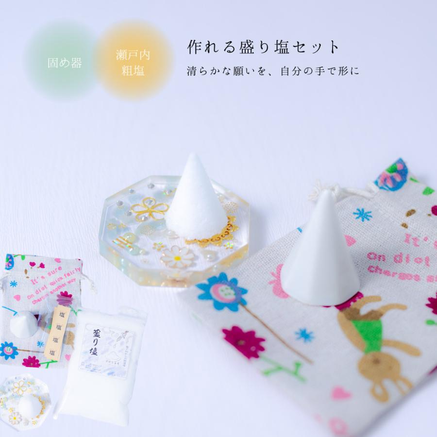 盛り塩 八角皿 風水オルゴナイト 粗塩100g 固め器 布袋付き 初めてでも