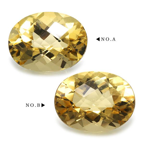 9×7mm イエローベリル オーバル チェッカートップ  2個限定 製品オーダー可能の画像