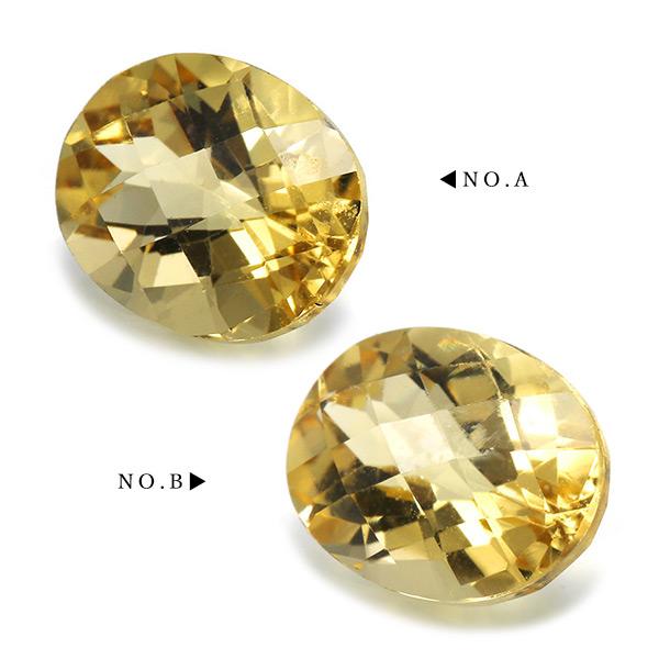 9×7mm イエローベリル オーバル チェッカートップ  2個限定 製品オーダー可能の画像