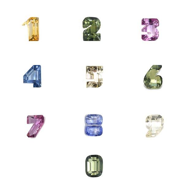 ☆ファンシーサファイア 数字　１セット限定　誕生石 9月の画像