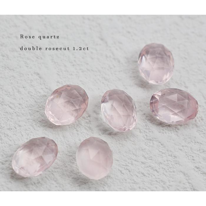 数量限定 ローズクオーツ ダブルローズカット オーバル 8×6mm 製品 