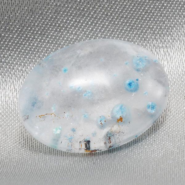 ブラジル産 メデューサクオーツ　パライバクォーツ  オーバルバフトップ 4.28ct 限定1個  製品オーダー可能