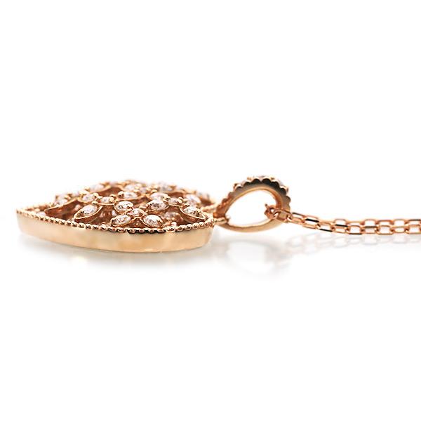ネックレス 限定1本 K18PG 0.5ct ダイヤモンド ハート ペンダント チェーン付き 限定マルシェ 誕生石4月の画像