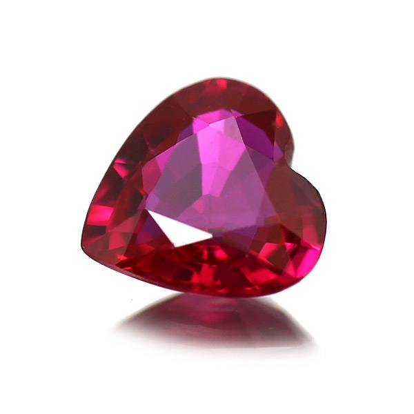 P10％中 鑑別書付 ミャンマー産 ピジョンブラットルビー ハート 0.43ct 