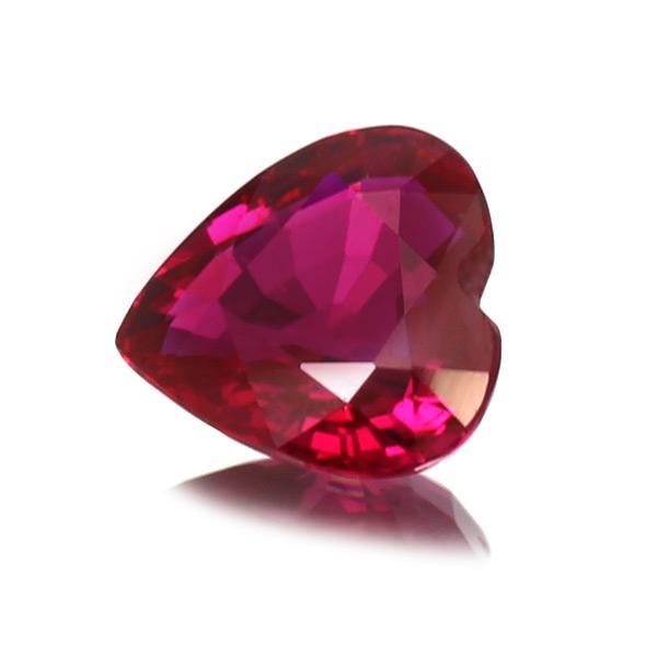P10％中 鑑別書付 ミャンマー産 ピジョンブラットルビー ハート 0.43ct 