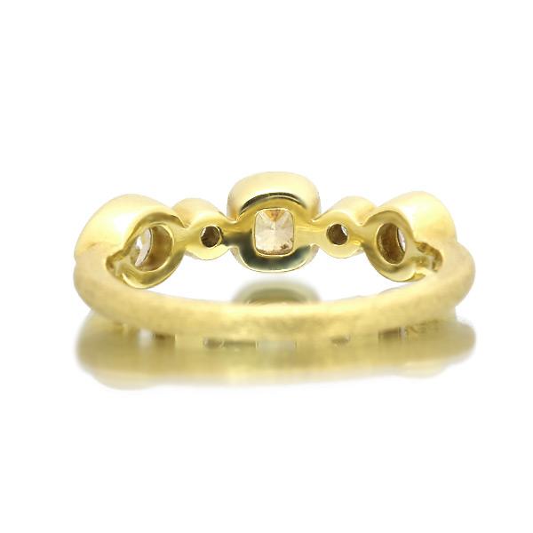 限定1本 K18GG 0.84ct UV蛍光 5石 マルチカラーダイヤモンドリング 11