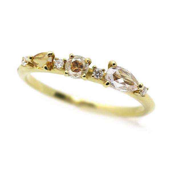 K18シルバーカラー指輪ダイヤモンド付き K18シルバーカラー指輪ダイヤモンド付き