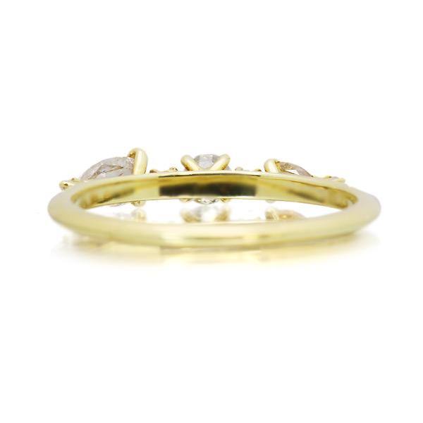 限定１本 K18GG 0.38ct マルチカラーダイヤモンド ７石 リング 12号 サイズ変更承ります 誕生石4月の画像