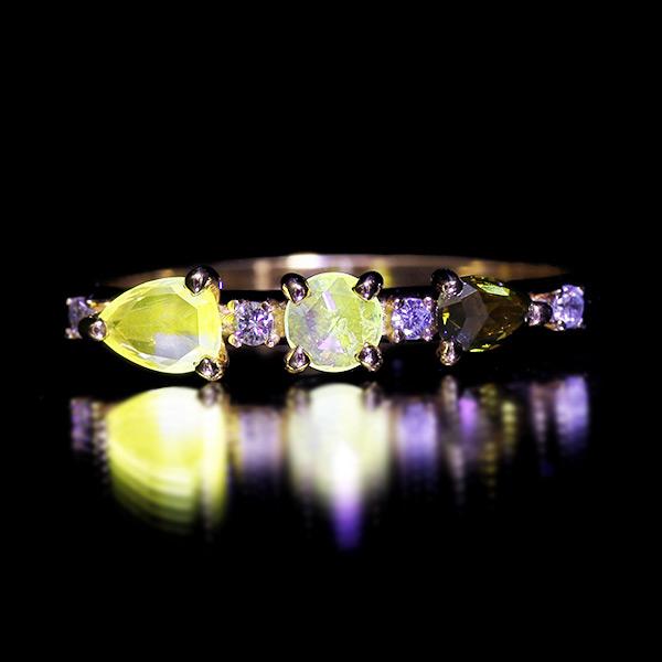 4℃ パール➕ダイヤモンドリング 限定1本 K18CG 0.36ct マルチカラーダイヤモンド 7石 リング