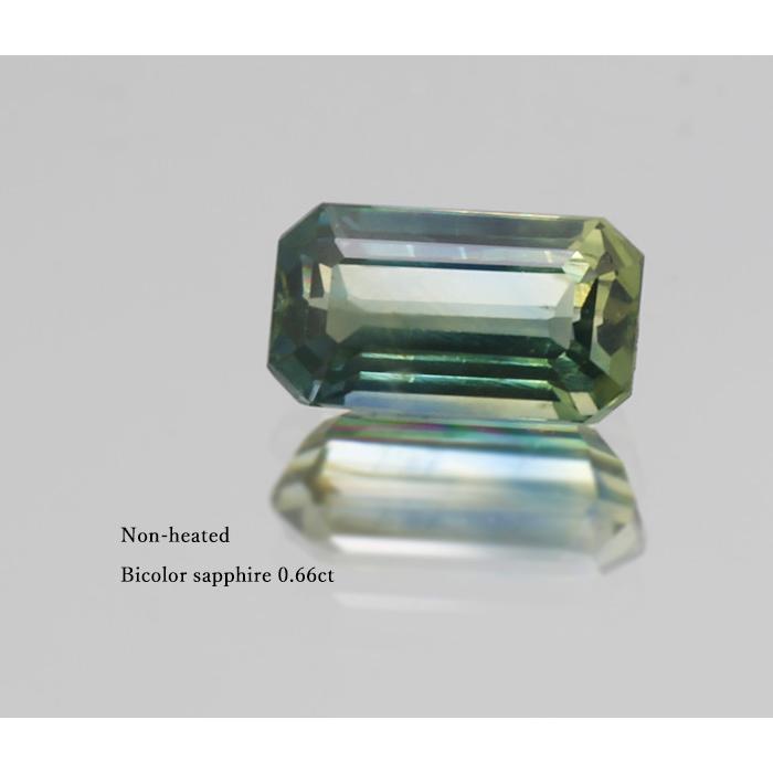 非加熱バイカラーサファイア オクタゴン 0.66ct 限定1個 製品オーダー可能 誕生石9月の画像