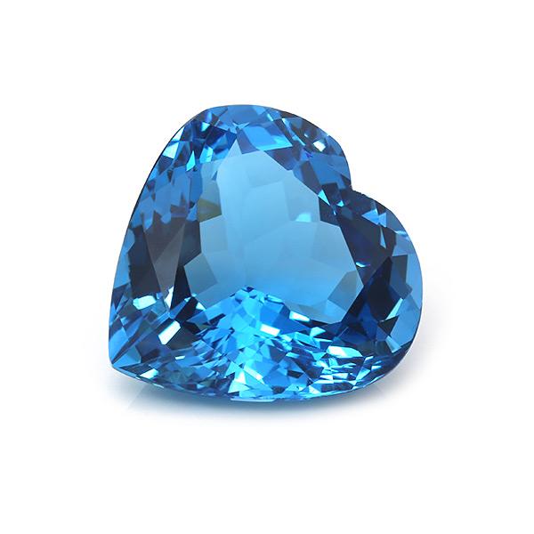 大粒ハート 21mm ロンドンブルートパーズ 31.78ct 製品オーダー可能 誕生石11月の画像