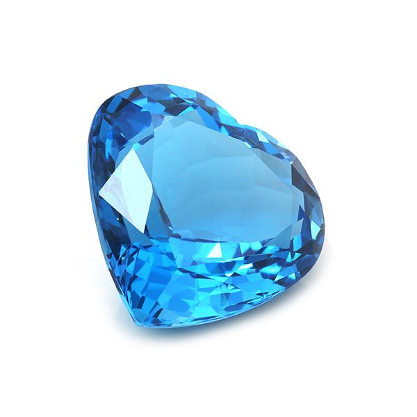大粒ハート 21mm ロンドンブルートパーズ 31.78ct 製品オーダー可能 誕生石11月の画像