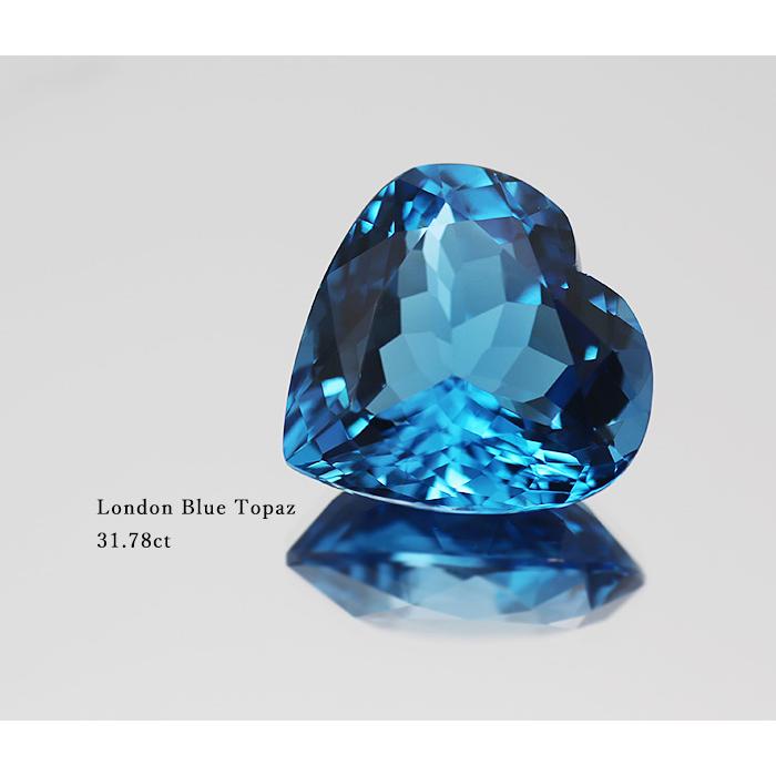 大粒ハート 21mm ロンドンブルートパーズ 31.78ct 製品オーダー可能 誕生石11月の画像