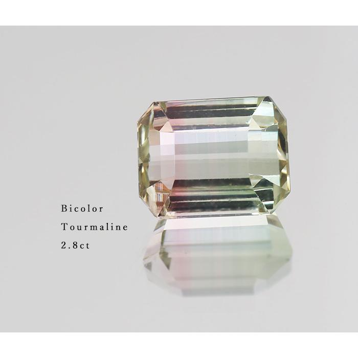 バイカラートルマリン オクタゴン 2.8ct 限定1個 製品オーダー可能 誕生石10月の画像