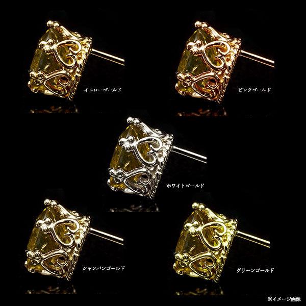 数量限定 6mm スフェーン ハート ピアス 1ペア 両耳分 PT900 K18 K10対応の画像