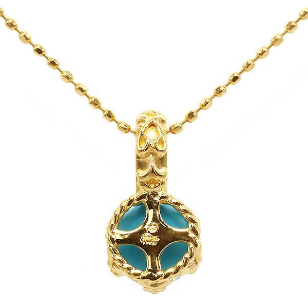 6mm ターコイズ トルコ石 丸玉 ハート ペンダントトップ PT900