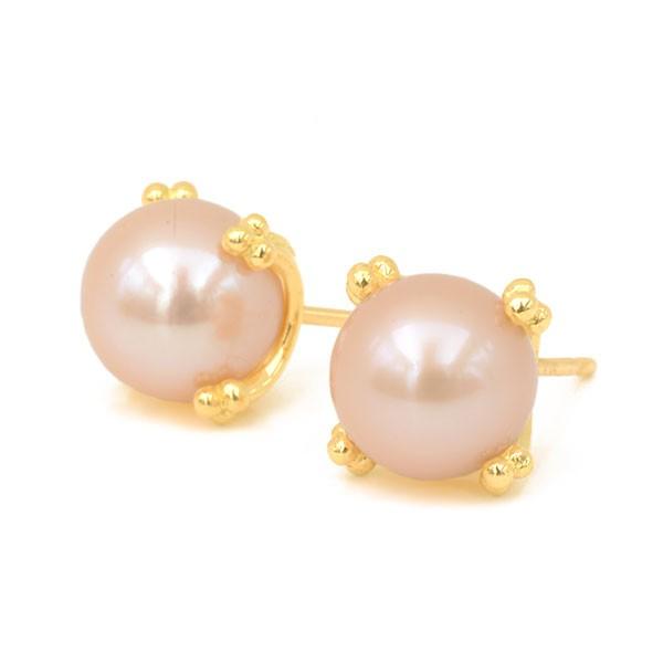 朝陽の一粒 湖水真珠 7mm ピアス PT900 K18 K10対応 誕生石 6月の画像