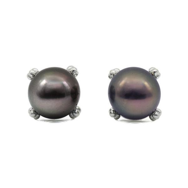 漆黒の一粒 黒蝶南洋真珠 7mmピアス PT900 K18 K10対応 誕生石 6月