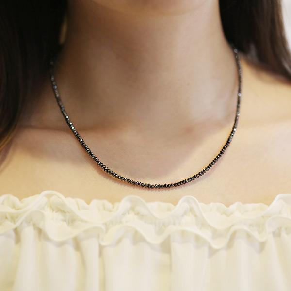 数量限定 K18WG 20ct ブラックダイヤモンド ネックレス 誕生石4月の画像