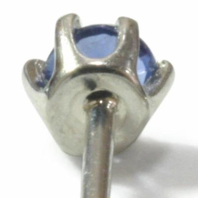 2.5ミリ ブルーサファイア スタッド ピアス PT900 K18 K10 対応 誕生石
