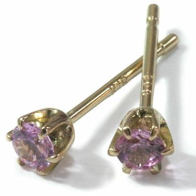 2.5ミリ ピンクサファイアスタッド ピアス PT900 K18 K10対応  おしゃれ ファッション 女性 記念日 ギフト プレゼント |  | 04