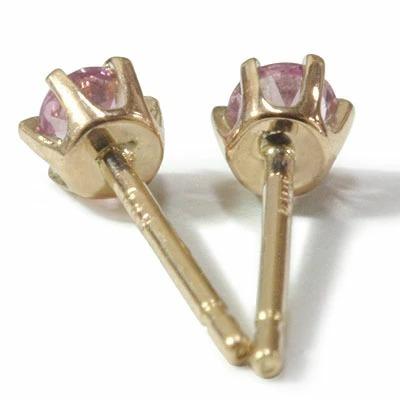 2.5ミリ ピンクサファイアスタッド ピアス PT900 K18 K10対応  おしゃれ ファッション 女性 記念日 ギフト プレゼント |  | 05