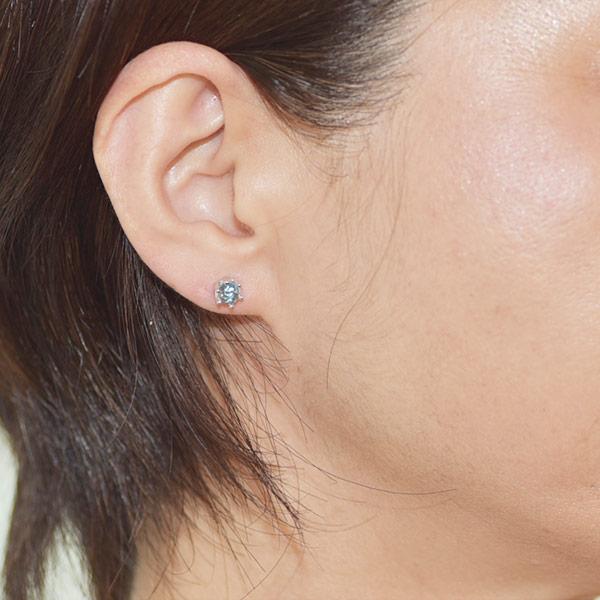 ピアス あすつく 5.0mm ラウンド ブルートパーズ エピコットカット お手軽ピアス  K10 ホワイトゴールド おしゃれ  誕生日プレゼント 女性 ギフト |  | 03