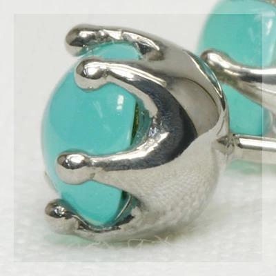 5ミリ シーブルーカルセドニー ピアス PT900 K18 K10対応 : ジュエリー 