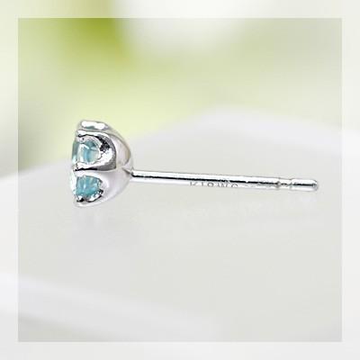 ブルージルコン オーバル ミルククラウン セッティング ピアス PT900 K18 K10対応の画像