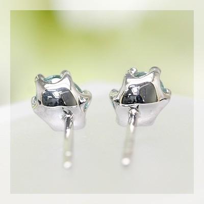 ブルージルコン オーバル ミルククラウン セッティング ピアス PT900 K18 K10対応の画像
