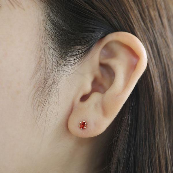 P10％中 マンダリンガーネット 4×3mm オーバル ミルククラウンセッティング ピアス PT900 K18 K10対応 |  | 06