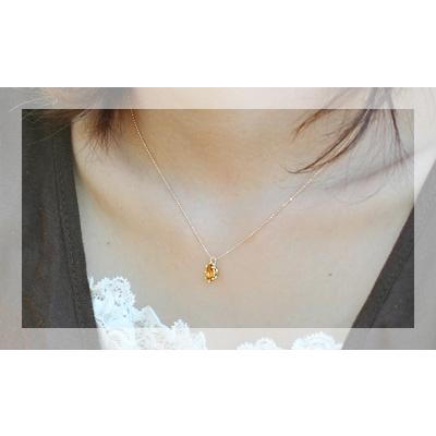 スペサタイトガーネット ８×６mm オーバル ペンダント チェーン付 誕生石 1月 PT900 K18 K10対応の画像