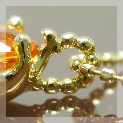スペサタイトガーネット ８×６mm オーバル ペンダント チェーン付 誕生石 1月 PT900 K18 K10対応の画像