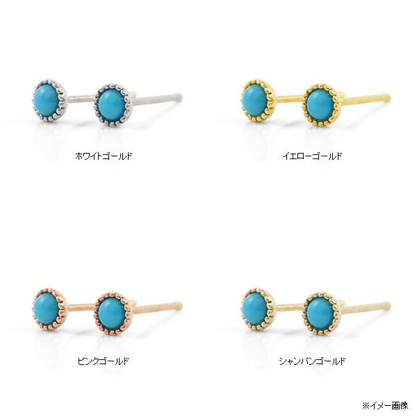 GW詰込福袋開催中 ターコイズ トルコ石 アンティーク デザイン ピアス 誕生石 12月 PT900 K18 K10対応_5