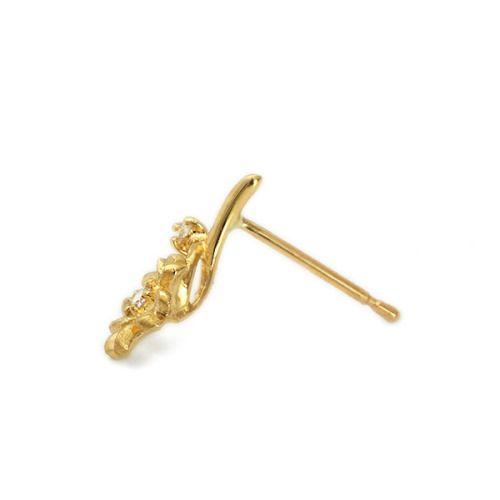 かすみ草 ローズカットダイヤモンド ピアス 誕生石 4月 PT900 K18 K10対応の画像