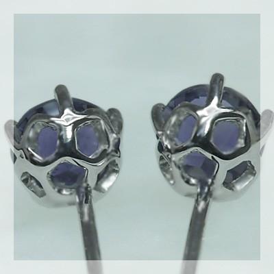 日替わりセール開催 アイオライト 4ミリピアス PT900 K18 K10対応