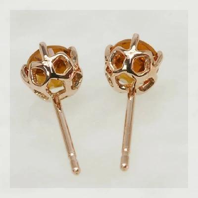 ピアス 4ミリ スペサタイトガーネットピアス 誕生石 1月 PT900 K18 K10対応の画像