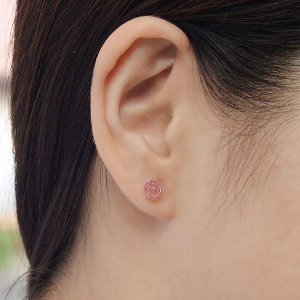 6mm インカローズ 薔薇 ピアス おしゃれ ファッション 女性 記念日 