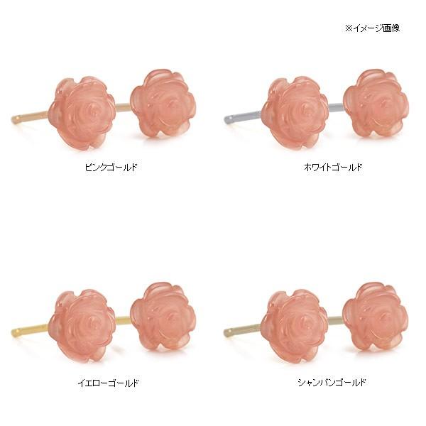6mm インカローズ 薔薇 ピアス PT900 K18 K10対応 おしゃれ