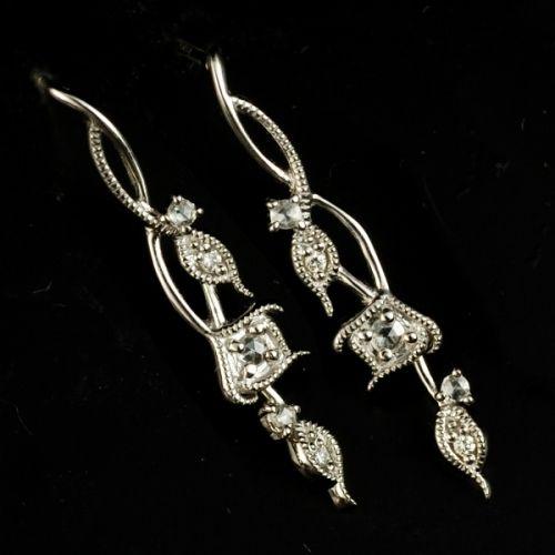 ピアス テンポ ローズカットダイヤモンド ブリリアントカットダイヤモンド ピアス 誕生石 4月 PT900 K18 K10対応